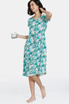 Zivame Blotched Bloom Woven Mid Length Nightdress - Florida Key — thumbnail 4